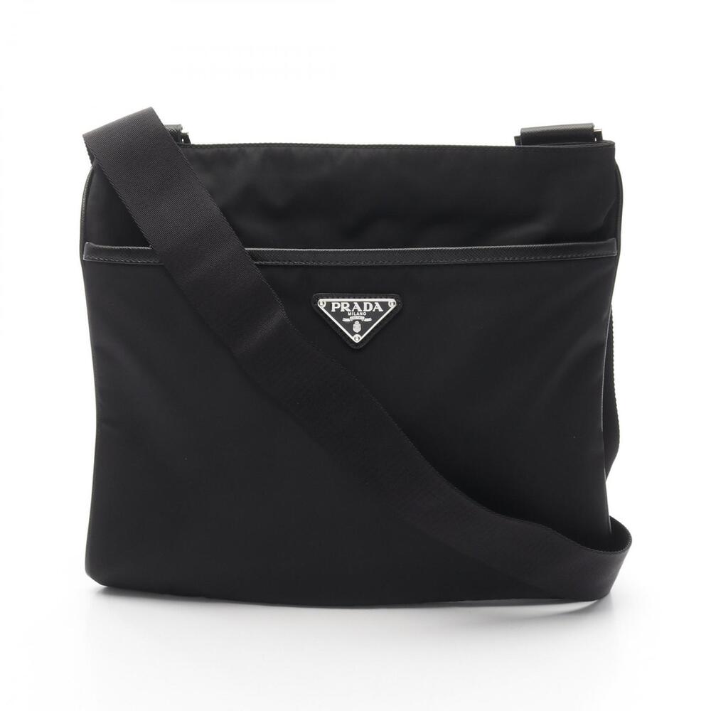 Prada Shoulder Bag Saffiano Leather Black
